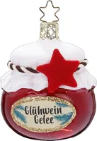Christbaumschmuck Glühweingelee 7cm Glas Figur Rot / Weiß