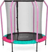 Meteor TRP-55 Kindertrampolin 150 cm – mit Netz & Schaumstoffschutz – bis 50 kg belastbar rosa