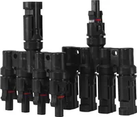 T Solarstecker Verteiler Buchse für MC4 Solarpanel Adapter Paar Solarkabel +/- 4-Fach Verbinder Photovoltaik