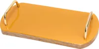 Servierplatte Metallgriffe 30 x 15 cm