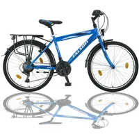 24 Zoll Kinderfahrrad SHIMANO 21 Gang 24" Fahrrad Blau Vorder- + Rücklicht TMX