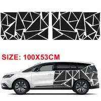 100 x 53 cm Car Stripe Nálepka, Car Racing Body Side Stripe Nálepka, Nálepka Stripe Dekorácie pre osobné automobily SUV Truck Off Road Vehicle