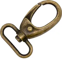 5 Bolzen-Karabiner Karabinerhaken Taschenkarabiner Größen Farbwahl - Gurtband Hundeleinen, Farbe:altmessing, Größe:B 32mm L 58mm