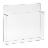 Quadratischer Wandprospekthalter 210x210mm aus Acrylglas / Wandmontage / Bohrlöcher / Acryl