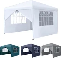UISEBRT Pavillon 3x3m Wasserdicht Gartenpavillon Weiß Pop-Up Faltpavillon Gartenzelt Partyzelt Stabil UV-Schutz höhenverstellbar Faltbar für Garten