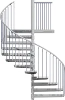 Spindeltreppe Ø 225 cm | Höhen: 216-233 cm | Standard Ausstattung | Stahlstufe