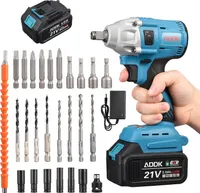 Fortuna Lai Brushless Akku-Schlagschrauber 20V, 380NmHohes Drehmoment, 3800 U/min, 1x3000mAh Akkus, Radbolzen, Box mit 25Stk Zubehör, geeignet für Familienautos