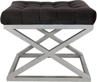 Taburet Capraz - Silver, Black, Stříbrná, Černá