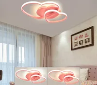 LED Moderne kreative Deckenleuchte Herzförmig Dimmbar 50cm mit Fernbedienung Augenschutzlampe Metall Energiesparlicht Kronleuchter Mädchen Jungen Kinderzimmerleuchte (rosa)  für Wohnzimmer Schlafzimmer Esszimmer Flur Bar Café Restaurant Hotel