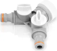 Bradas 2-Wege-Ventil WHITE LINE mit Hahnanschluss 1" - 3,4" grau/weiß