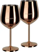 Echtwerk Weinglaser bruchsichere Weingläser/Weinkelche aus Edelstahl  2tlg, 21x 7,3cm, 0,5L, Farbe:Kupfer