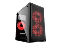 Gembird CCC-FORNAX-950R, Midi Tower, PC, Schwarz, Rot, ITX, micro ATX, ABS, Metall, SPCC, Gaming