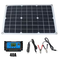50W 12V / 5V monokristallines Silizium Solarpanel Dual Output USB Solar-Ladegeraet mit 10/20 / 30A / 40A / 50A Solarladeregler