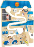 Playtive Labyrinthspiel Beidseitig Bespielbar Polizeistation und Bauernhof