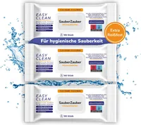 SauberZauber Premium Allzwecktücher 3 x 100 Stück | Feuchte Reinigungstücher in wiederverschließbarer Verpackung | Putztücher für saubere Oberflächen