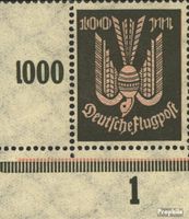 Briefmarken Deutsches Reich 1923 Mi 237I 1 von 1000 kopfstehend (neben Feld 91) postfrisch Flugpost