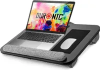 Duronic DML433 Laptopständer mit Handgelenkpolster | Ergonomischer Laptop Tisch mit Kissen | Laptop Halterung mit Schaumstoffkissenstütze |Große Plattform mit integriertem Griff
