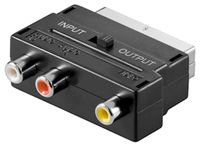 Scart zu Composite Audio Video Adapter; IN/OUT, Scartstecker (21-Pin)