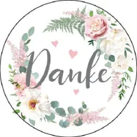 48x hochwertige Etiketten "Danke" rund hohe Klebekraft 4cm Aufkleber floral