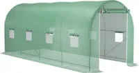 Outsunny Foliengewächshaus Tomatengewächshaus Treibhaus Folientunnel Frühbeet mit Fenster Grün 500 x 200 x 205 cm