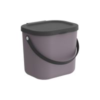 Rotho Albula Aufbewahrungsbox 6l mit Deckel, Kunststoff (PP recycelt), nordic purple/anthrazit, 6l (23.5 x 20.0 x 20.8 cm)