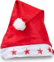 24 Stück Weihnachtsmütze Nikolausmütze Winter Mütze Weihnachten LED Sterne