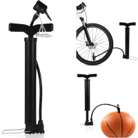 EVEREST FITNESS Luftpumpe Kompakte Fahrradluftpumpe für verschiedene  Ventile, Mini Fahrradpumpe für alle Ventile - Rennrad, MTB & eBike