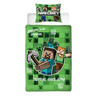 Minecraft - Blockkaro - Bettwäsche-Set AG3509 (Einzelbett) (Bunt)