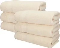 Betz 6 Stück Saunatücher 70 x 200 cm PREMIUM 100% Baumwolle Badetuch Liegetuch Strandtuch   Farbe: sand