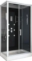 HOME DELUXE - Komplettdusche WAVE XL - Schwarz, Maße: 120 x 80 - inkl. Radio, Regendusche und komplettem Zubehör I Fertigdusche, Dusche, Duschtempel