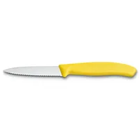 Nôž Victorinox Swiss Classic - žltý - vrúbkované ostrie - 8 cm