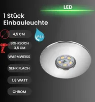 Briloner  Attach One LED Einbaulampe IP44 2W Chrom