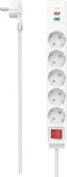 Steckdosenleiste, 5-fach, USB-C/A 18W, PD/FC, Schalter, Flachst., 1,4 m, W (00223186)