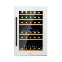 Klarstein Weinkühlschrank 2 Zonen, 132L Getränkekühlschrank, Kleiner Einbau-Weinschrank Schmal, Wein-Kühlschrank mit Glastür, Outdoor Flaschenkühlschrank, Wine Fridge 5-22°C, 41 Flaschen
