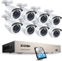 ZOSI H.265+ HD 1080P Video Überwachungssystem mit 2TB Festplatte, 8CH 5MP Lite DVR mit 8X Außen 2MP Kamera Set, 24M IR Nachtsicht