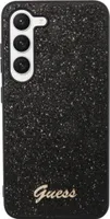 Guess GUHCS23SHGGSHK Hülle für Samsung Galaxy S23 S911, Schwarz, Schwarz, Hart, Glitzerschriftzug