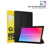 Schutzhülle + 2x 4H Displayfolie für Samsung Galaxy Tab A8 10.5 2021 Cover Case Schutz Tablet Farbe: Schwarz