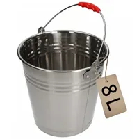 MIKONI Edelstahleimer | 8 LITER | Milcheimer Lebensmitteleimer Kücheneimer Futtereimer Metalleimer Garteneimer Baueimer Kücheneimer Futtereimer