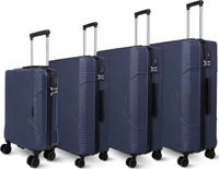 deluxe4home® 4dílná sada pevných kufrů cestovní kufr a vozík tmavě modrá I sada kufrů ABS pevná skořepina se 4 kolečky I cestovní tašky zavazadla
