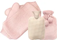 Wärmflasche 2000mL,Wärmflaschengürtel 3 in 1, zur Schmerzlinderung für Nacken Schulter Rücken Taille Regelschmerzen(Rosa)
