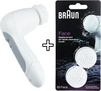 Braun SkinSpa Gesichtsreinigungs-Bürste Typ 5357 + 2 Ersatz Reinigungsbürsten