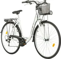 28 Zoll City Fahrrad Shimano 7 Gang, Korb, Fahrrad-Licht,Unisex,geeignet ab 170-185 cm