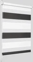 Sonello Doppelrollo Klemmfix ohne Bohren Duo Rollo Klemmrollo Sonnenschutzrollo Fensterrollo für Fenster & Türen Zebrarollo Seitenzugrollo 130cm x 110 cm Schwarz/weis