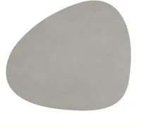 LIND DNA Platzdecke Nupo - Leder - Hellgrau - 44 x 37 cm