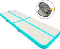 Nafukovací gymnastická podložka s pumpou 400x100x15 cm PVC zelená