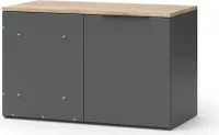 Vicco rohová komoda Wido, 80 x 50 cm rohová komoda s dvierkami, antracit/Sonoma