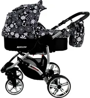 Set Kočárku Lux4Kids Allviox – Design 3-v-1, Bezpečnost & Komfort Black Flowers