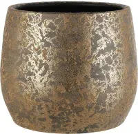 Mica Decorations Blumentopf Clemente - 32x32x25 cm - Terrakotta - Gold
