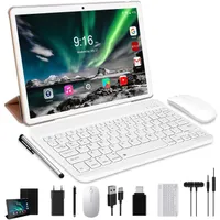 TOSCIDO Tablets 10 Zoll mit Tastatur und Maus, Android 14.0, 36GB+128GB(1TB TF), Octa-Core, 4G Dual SIM, 5G WIFI/Bluetooth 5.0, Type-C, 8000mAh, Gold