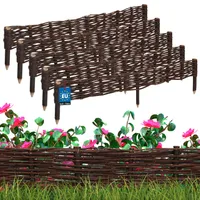 KOTARBAU® Sada 5 vrbových obrub na záhony 100 x 10 cm Zahradní proutěné obruby pro květiny a zeleninu Obruby na trávník